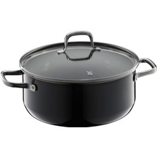 Wmf Fusiontec Essential Tencere Büyük, 24 Cm, Cam Kapaklı, Indüksiyonlu Kızartma Tenceresi, 4,4 L, Yüksek Teknoloji Seramik, Çizilmeye Karşı Dayanıklı, Kaplamasız, Siyah, Almanya'da Üretilmiştir