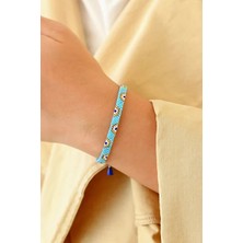 Kübüşün Atölyesi KA-026 Miyuki Bileklik - Yarımlı Nazar Serisi - Tam Tur - Mavi