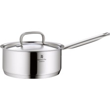Wmf Gourmet Plus Tencere 18CM, Metal Kapaklı Buhar Deliği, Küçük Tencere 1,9l, Indüksiyonlu Süt Tenceresi, Cromargan Mat Paslanmaz Çelik, Dahili Ölçeklendirme