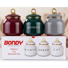 Bondy 3'lü Çay-Kahve-Şeker Takımı
