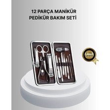 Pileli Store Profesyonel Tırnak Bakım Seti Çelik Aletli Şık Deri Çantalı