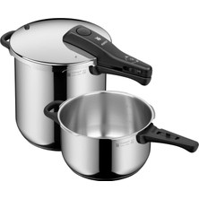 Wmf Perfect One Pot Düdüklü Tencere Seti Indüksiyon 2 Parçalı, Düdüklü Tencere 8,5 L + 4,5 L Ek Parça Olmadan, Büyük Pişirme Sinyali, 2 Pişirme Seviyesi, Çıkarılabilir Kapak Kolu