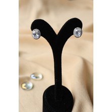 First Jewelry Zirkon Baget Taşlı Oval Kadın Klasik Küpe