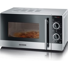 Severin Severın 700 W Izgaralı 2'si 1 Arada Mikrodalga, 9 Otomatik Programlı Izgara Fırın, Izgara Raflı ve Döner Tablalı Mikrodalga, Gümüş-Siyah / Paslanmaz Çelik, Mw 7874