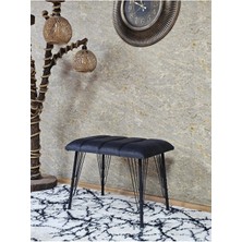 Sevinç Mobilya Metal Siyah Tel Ayaklı 60 cm Puf Bench - Puf - Bench - Oturak - Mutfak Oturağı - Antre Oturağı
