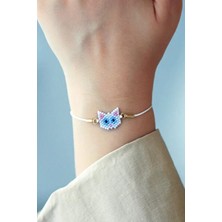 Kübüşün Atölyesi KA-011 Miyuki Bileklik - Petshop Serisi - Kedi Beyaz