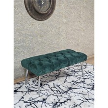 Sevinç Mobilya Krom Kaplama Sivriltme Ayaklı 90 cm Puf Bench - Puf - Bench - Kasalı Oturak - Oturak - Yatak Ucu Puf