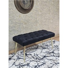 Sevinç Mobilya Gold Kaplama Sivriltme Ayaklı 90 cm Puf Bench - Puf - Bench - Kasalı Oturak - Oturak - Yatak Ucu Puf