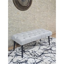 Sevinç Mobilya Siyah Boyalı Sivriltme Ayaklı 90 cm Puf Bench - Puf - Bench - Kasalı Oturak - Oturak - Yatak Ucu Puf