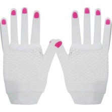 Pileli Store Kısa Beyaz Parmaksız File Eldiven