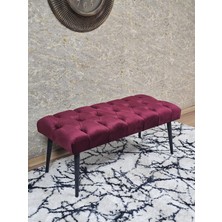 Sevinç Mobilya Siyah Boyalı Sivriltme Ayaklı 90 cm Puf Bench - Puf - Bench - Kasalı Oturak - Oturak - Yatak Ucu Puf