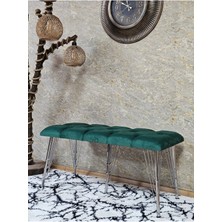 Sevinç Mobilya Metal Krom Tel Ayaklı 100 cm Puf Bench - Puf - Bench - Oturak - Mutfak Oturağı - Antre Oturağı