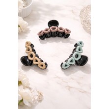 Nati Co Geometrik Üçgen Detaylı Mandal Saç Tokası 3 Adet (8 Cm)