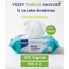 Selped Yüzey Temizlik Havlusu - Limon Kokulu Çok Amaçlı Pratik Yüzey Temizlik Havlusu 2'li Set - 100*2