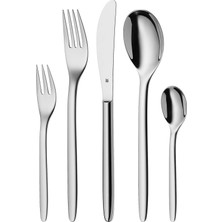 Wmf Stamp Paslanmaz Çelik Çatal Bıçak Takımı 6 Kişilik, Çatal Bıçak Takımı 30 Parça, Monoblok Bıçak, Cromargan Paslanmaz Çelik Cilalı, Parlak, Bulaşık Makinesinde Yıkanabilir