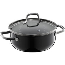 Wmf Fusiontec Essential Pişirme Kabı Büyük, 20 Cm, Cam Kapak, Indüksiyonlu Kızartma Kabı, 2,4 L, Yüksek Teknoloji Seramik, Çizilmeye Karşı Dayanıklı, Kaplamasız, Siyah, Made In German