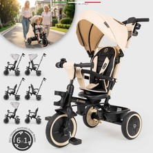 Elele Fertile 6in1 Ebeveyn Kontrollü 3 Tekerlekli Çocuk Bisikleti Çift Yönlü Bej