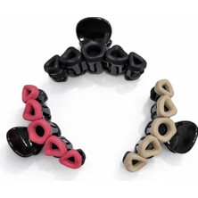 Nati Co Mat Geometrik Üçgen Detaylı Mandal Saç Tokası 3'lü Set (8 Cm)