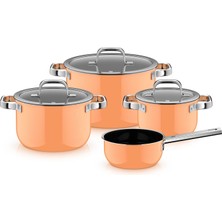 Wmf Fusiontec Mineral Pro, 4 Parçalı Tencere Seti, Dayanıklı, Çizilmeye Karşı Dayanıklı Malzeme, Indüksiyonlu Tencere Seti, Her Türlü Sobaya Uygun, Almanya'da Üretilmiştir, Papaya Portakal, 0519405290