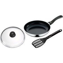 Wmf Devil Kızartma Tavası 26 Cm, Cam Kapaklı, Spatula, Cromargan Paslanmaz Çelik Kaplamalı, Indüksiyonlu, Seramik Kaplamalı, Plastik Saplı