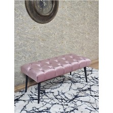 Sevinç Mobilya Siyah Boyalı Sivriltme Ayaklı 90 cm Puf Bench - Puf - Bench - Kasalı Oturak - Oturak - Yatak Ucu Puf