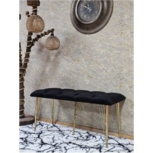 Sevinç Mobilya Metal Gold Tel Ayaklı 100 cm Puf Bench - Puf - Bench - Oturak - Mutfak Oturağı - Antre Oturağı