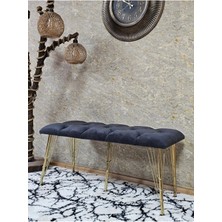 Sevinç Mobilya Metal Gold Tel Ayaklı 100 cm Puf Bench - Puf - Bench - Oturak - Mutfak Oturağı - Antre Oturağı