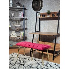 Sevinç Mobilya Gold Metal Bordo Oturaklı Sivriltme Ayaklı Babyface Puf & Bench & Oturak