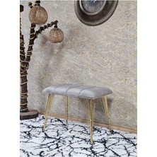 Sevinç Mobilya Metal Gold Tel Ayaklı 60 cm Puf Bench - Puf - Bench - Oturak - Mutfak Oturağı - Antre Oturağı