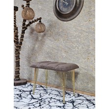 Sevinç Mobilya Metal Gold Tel Ayaklı 60 cm Puf Bench - Puf - Bench - Oturak - Mutfak Oturağı - Antre Oturağı