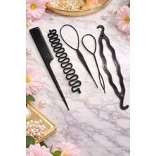 Nati Co 5’li Profesyonel Saç Topuz Aparatı Seti – Pratik Örgü ve Şekillendirme