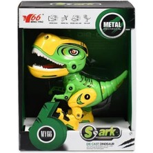 Mega Oyuncak Dekoratif Metal Sesli ve Işıklı Yeşil Sarı Dinozor