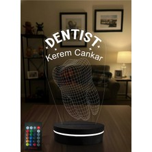 Eymi Design Kişiye Özel Isimli Diş Hekimi Gece Lambası - 3D Diş Tasarımlı LED Lamba - Dişçi Hediyesi