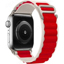 Esranın Dünyası Apple Watch 42MM Mountain Kordon (Saat Değildir) - Beyaz-Kırmızı