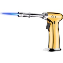 Skygo Döner Turbo Meşaleli Gaz Çakmağı Mavi Alevli Püskürtme Tabancası Esnek Başlıklı Pürmüz