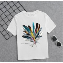 Barış Beauty Kız Çocuk Baskılı T-Shirt - Beyaz