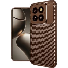 Esranın Dünyası Xiaomi Mi 14T Pro Kılıf Auto Focus Karbon Kapak - Kahverengi