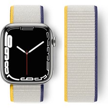 Esranın Dünyası Apple Watch 38MM Hasırlı Cırtcırtlı Kordon (Saat Değildir) - Sarı-Beyaz