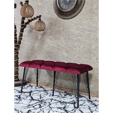 Sevinç Mobilya Metal Siyah Tel Ayaklı 100 cm Puf Bench - Puf - Bench - Oturak - Mutfak Oturağı - Antre Oturağı