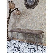 Sevinç Mobilya Metal Krom Tel Ayaklı 100 cm Puf Bench - Puf - Bench - Oturak - Mutfak Oturağı - Antre Oturağı