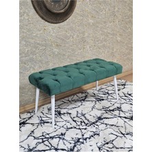 Sevinç Mobilya Beyaz Boyalı Sivriltme Ayaklı 90 cm Puf Bench - Puf - Bench - Kasalı Oturak - Oturak - Yatak Ucu Puf