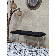 Sevinç Mobilya Metal Krom Tel Ayaklı 100 cm Puf Bench - Puf - Bench - Oturak - Mutfak Oturağı - Antre Oturağı
