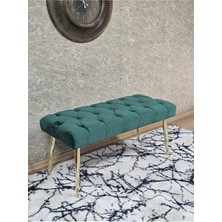 Sevinç Mobilya Gold Kaplama Sivriltme Ayaklı 90 cm Puf Bench - Puf - Bench - Kasalı Oturak - Oturak - Yatak Ucu Puf