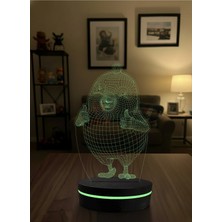 Eymi Design Özel Tasarım Tombul Kuş 3D LED Lamba - Ofis ve Çocuk Odası Hediyelik Gece Lambası