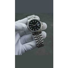 Zeyron Siyah Kadran Erkek Kol Saati Çelik Kordon Takvimli Gösterge