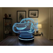 Eymi Design Mcqueen 3D LED Gece Lambası | 10 Renk Dokunmatik | Dekoratif LED Lamba