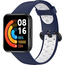 Esranın Dünyası Xiaomi Redmi Watch 2 Spor Delikli Kordon (Saat Değildir) - Lacivert-Beyaz