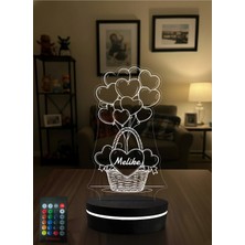 Eymi Design Isme Özel Tasarım 3 Boyutlu LED Gece Lambası - Sevgiliye & Arkadaşa Hediye