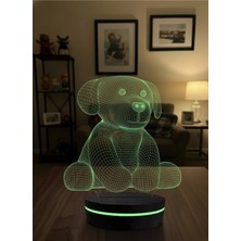 Eymi Design Sevgiliye ve Çocuklara Hediye 3 Boyutlu Köpek Lamba - Rgb LED Dekoratif Aydınlatma