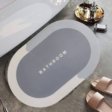 TeknoKapsül Uravas Store® Sihirli Süper Su Emici Kaymaz Tabanlı Oval Paspas 40*60 cm